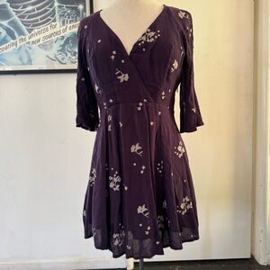 Deep Purple Bell Sleeve Fit and Flare Dress Sz 06